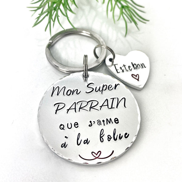 Porte Clé Parrain, Parrain d'Amour, Cadeau Parrain, Demande Parrain, Meilleur Parrain, Idée Parrain