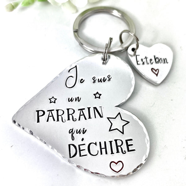 Porte Clé Parrain, Parrain qui Déchire, Cadeau Parrain, Demande Parrain, Meilleur Parrain