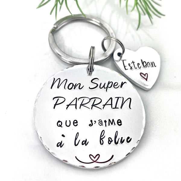 Porte Clé Parrain, Parrain d'Amour, Cadeau Parrain, Demande Parrain, Meilleur Parrain, Idée Parrain