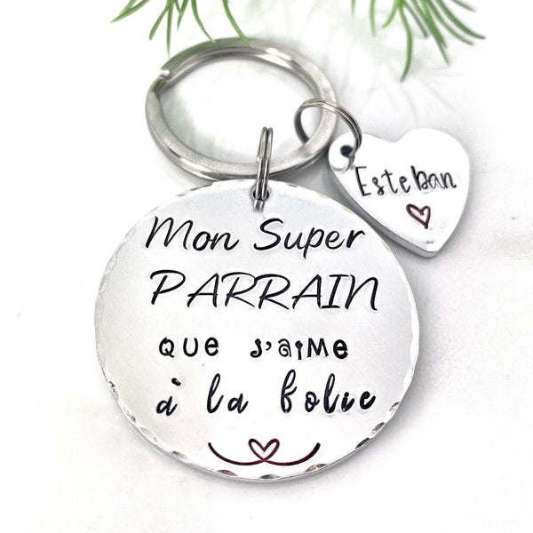 Porte Clé Parrain, Parrain d'Amour, Cadeau Parrain, Demande Parrain, Meilleur Parrain, Idée Parrain