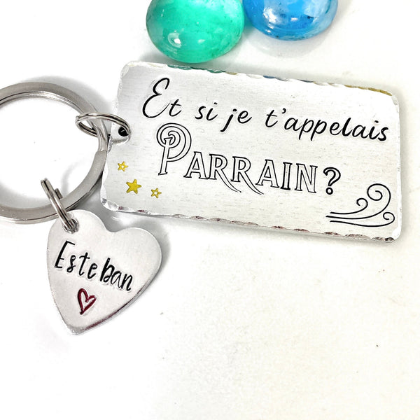 Demande Parrain, Porte Clé Parrain, Porte Clé Gravé Message Personnalisé, Et si je t'appelais Parrain?, Cadeau Parrain