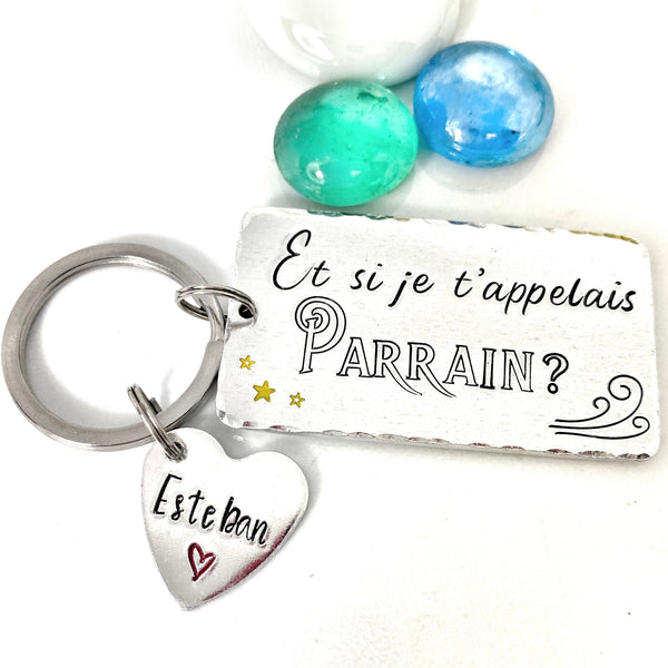 Demande Parrain, Porte Clé Parrain, Porte Clé Gravé Message Personnalisé, Et si je t'appelais Parrain?, Cadeau Parrain