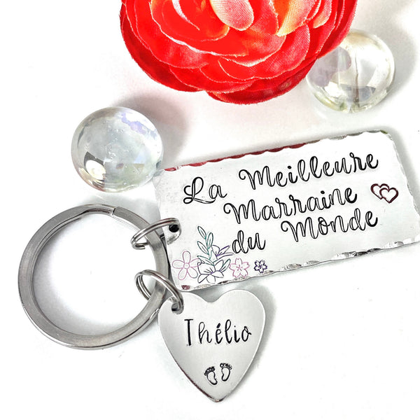 Meilleure Marraine Porte Clé, Demande Marraine, Porte-Clé Marraine, Cadeau Baptême Marraine, Marraine Formidable, Bijoux Marraine