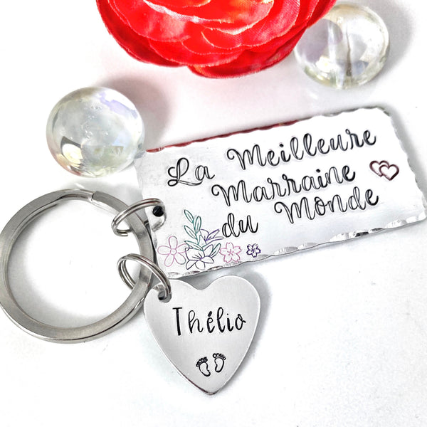 Meilleure Marraine Porte Clé, Demande Marraine, Porte-Clé Marraine, Cadeau Baptême Marraine, Marraine Formidable, Bijoux Marraine