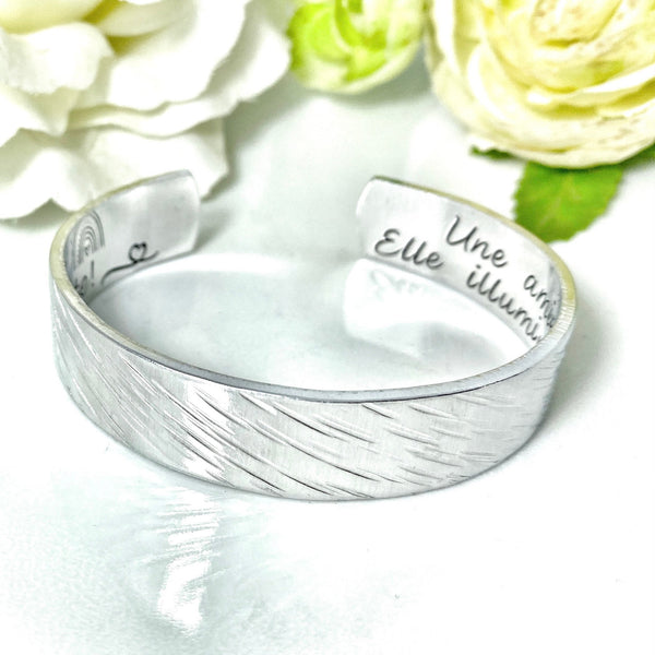 Bracelet Jonc Citation Gravé, Bracelet Jonc Message Gravé, Bijoux Cadeau Amie, Citation Meilleure Amie