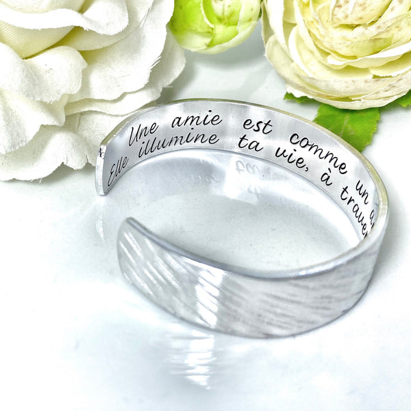 Bracelet Jonc Citation Gravé, Bracelet Jonc Message Gravé, Bijoux Cadeau Amie, Citation Meilleure Amie