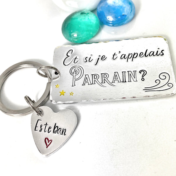 Demande Parrain, Porte Clé Parrain, Porte Clé Gravé Message Personnalisé, Et si je t'appelais Parrain?, Cadeau Parrain