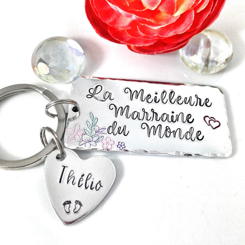 Meilleure Marraine Porte Clé, Demande Marraine, Porte-Clé Marraine, Cadeau Baptême Marraine, Marraine Formidable, Bijoux Marraine
