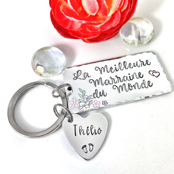 Meilleure Marraine Porte Clé, Demande Marraine, Porte-Clé Marraine, Cadeau Baptême Marraine, Marraine Formidable, Bijoux Marraine