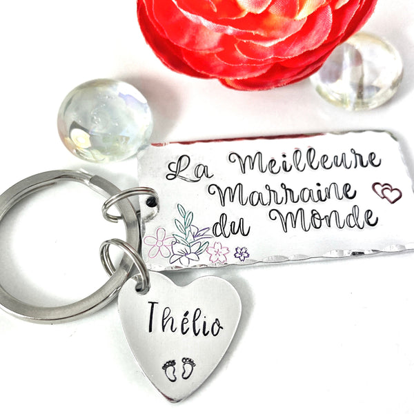 Meilleure Marraine Porte Clé, Demande Marraine, Porte-Clé Marraine, Cadeau Baptême Marraine, Marraine Formidable, Bijoux Marraine