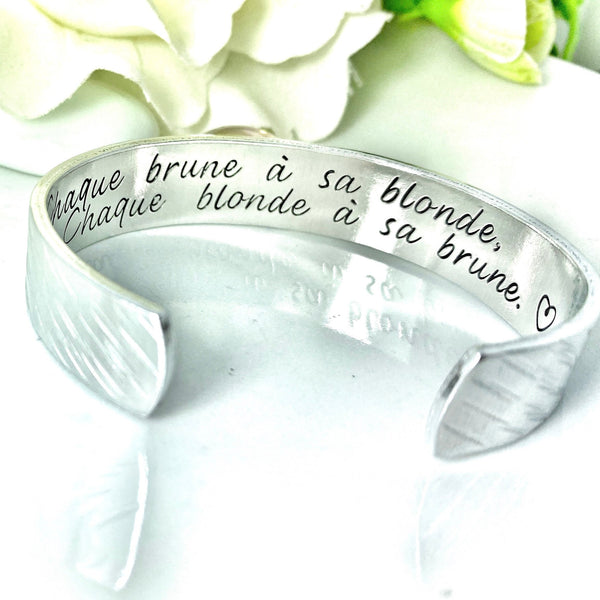 Idée Cadeau Amie, Bracelet Gravé Message Personnalisé, Cadeau Meilleure Amie, Blondinette Brunette