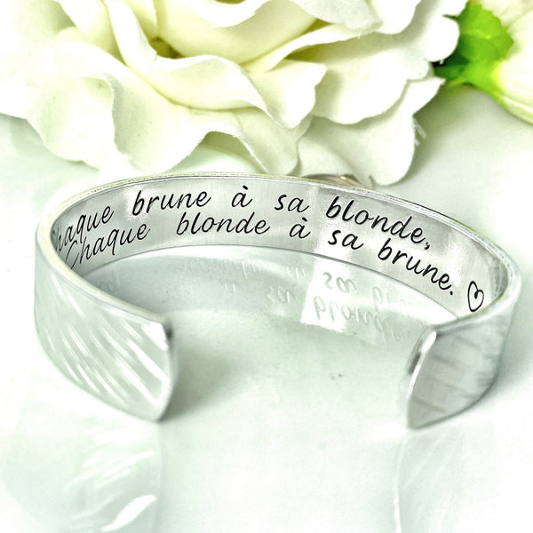 Idée Cadeau Amie, Bracelet Gravé Message Personnalisé, Cadeau Meilleure Amie, Blondinette Brunette