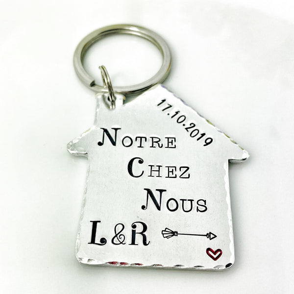 Porte Clé Notre Chez Nous, Cadeau de Crémaillère, Idée Cadeau Nouvelle Maison