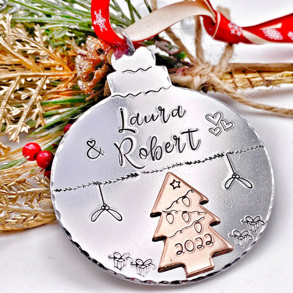 Boule de Noël Personnalisée , Décoration Couple Noël, Cadeau Couple Noël