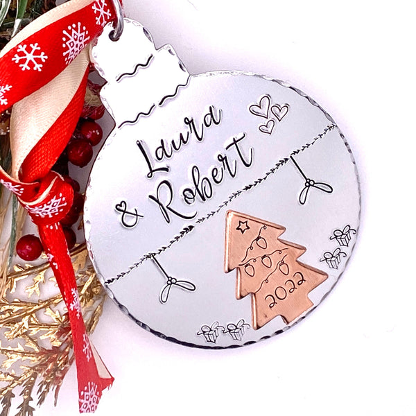 Boule de Noël Personnalisée , Décoration Couple Noël, Cadeau Couple Noël