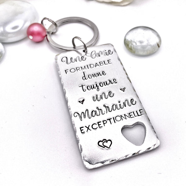 Cadeau Marraine Amie, Porte Clé Marraine Amie, Demande Marraine, Veux-tu être ma Marraine?, Baptême Marraine