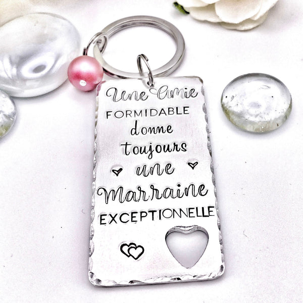 Cadeau Marraine Amie, Porte Clé Marraine Amie, Demande Marraine, Veux-tu être ma Marraine?, Baptême Marraine