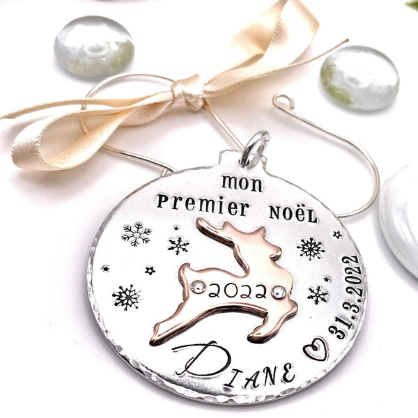 Décoration Premier Noël, Boule de Noël Personnalisée, Souvenir Premier Noël