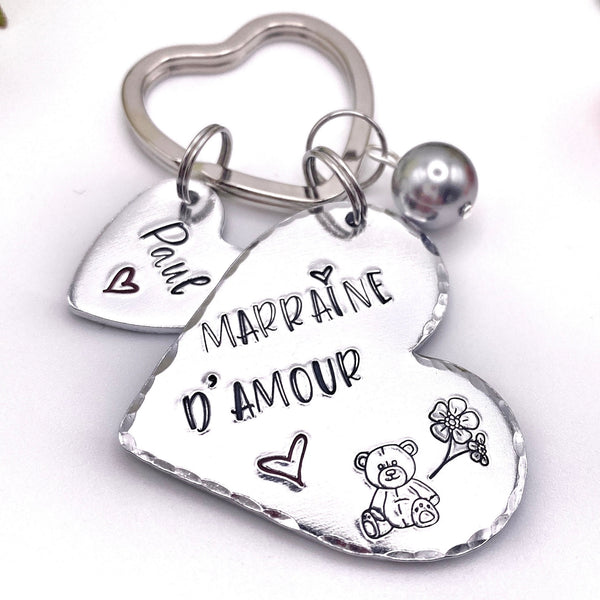 Demande Marraine, Porte-Clé Marraine Adorée, Cadeau Baptême Marraine, Marraine en Or, Bijoux Marraine