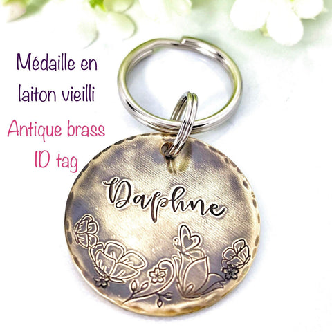 Médaillons d'identification - Médaillon Personnalisé - Médaille Laiton Vielli Chien