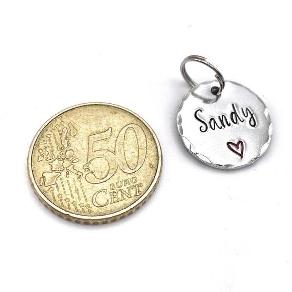 Médaille avec Nom, Coeur avec Prénom, Breloque Prénom, Breloque Personnalisée, Breloque pour Porte Clé