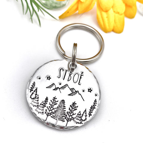 Médailles d'Identification Chien - Médaille Chien Montagnes - Médaillon Personnalisé Chien