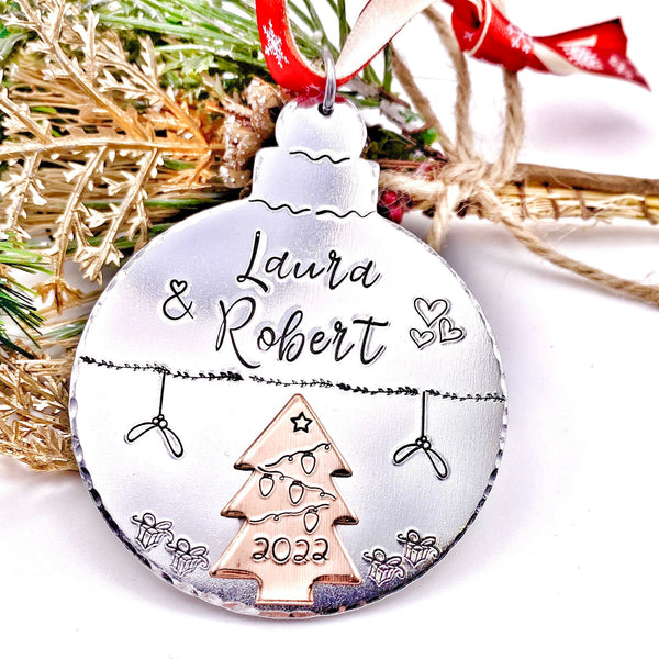 Boule de Noël Personnalisée , Décoration Couple Noël, Cadeau Couple Noël