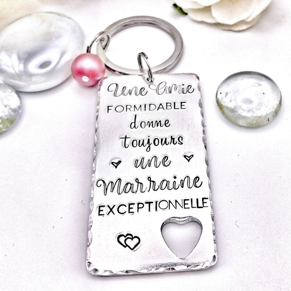 Cadeau Marraine Amie, Porte Clé Marraine Amie, Demande Marraine, Veux-tu être ma Marraine?, Baptême Marraine