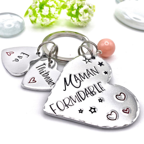 Porte Clé Maman - Maman Formidable - Cadeau Personnalisé Fête des Mères