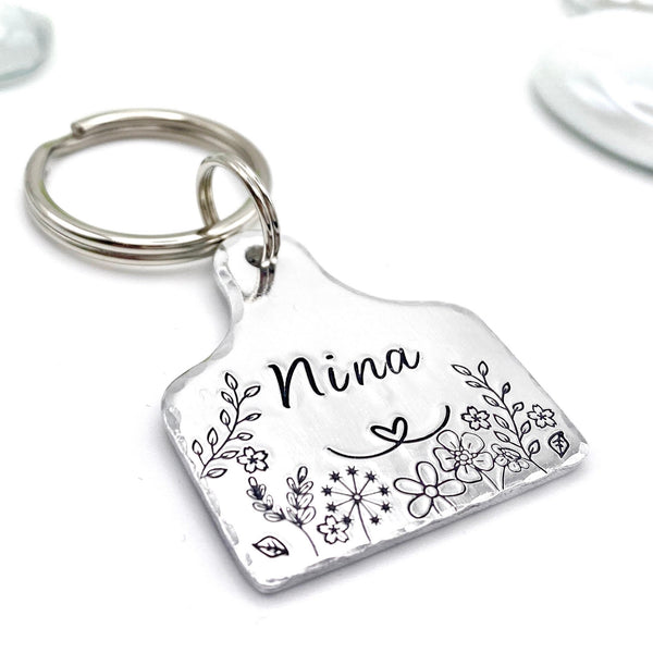 Médaille pour Chien avec Fleurs, Jolie Médaille d'Identité pour Chien