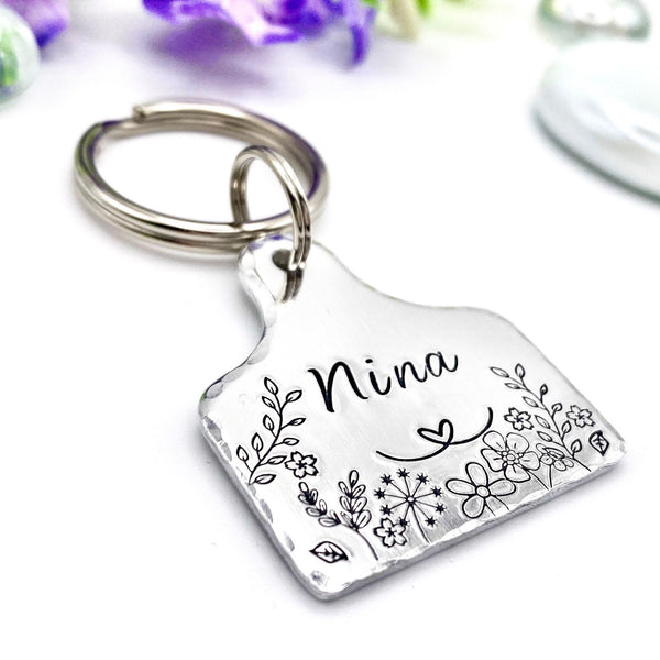 Médaille pour Chien avec Fleurs, Jolie Médaille d'Identité pour Chien