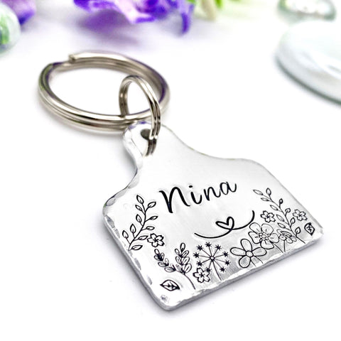 Médaille pour Chien avec Fleurs, Jolie Médaille d'Identité pour Chien