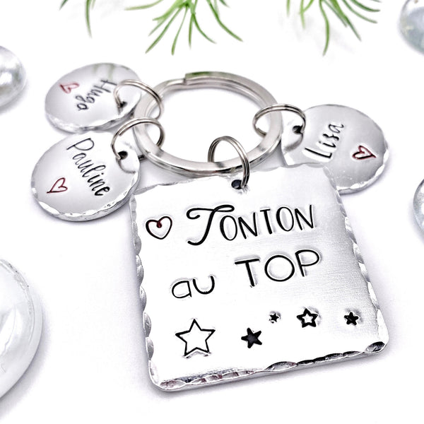 Cadeau pour Tonton, Porte Clé Personnalisé, Idée Noël Tonton