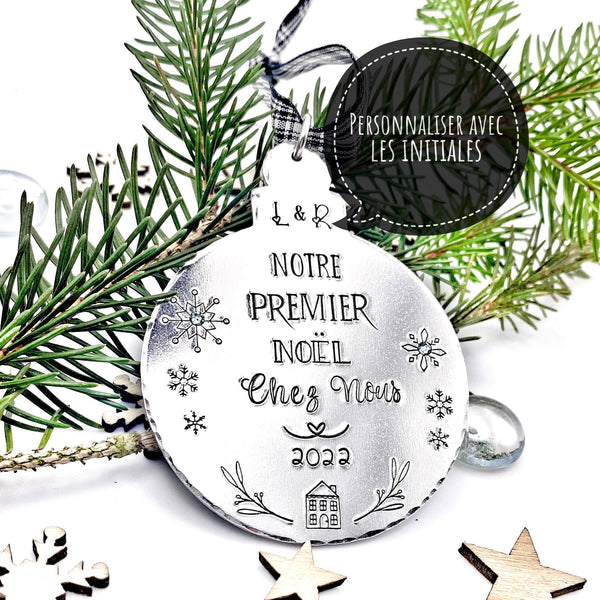 Boule de Noël Personnalisée , Notre Chez Nous Noël, Premier Noël Nouvelle Maison, Premier Notre Chez Nous Noël