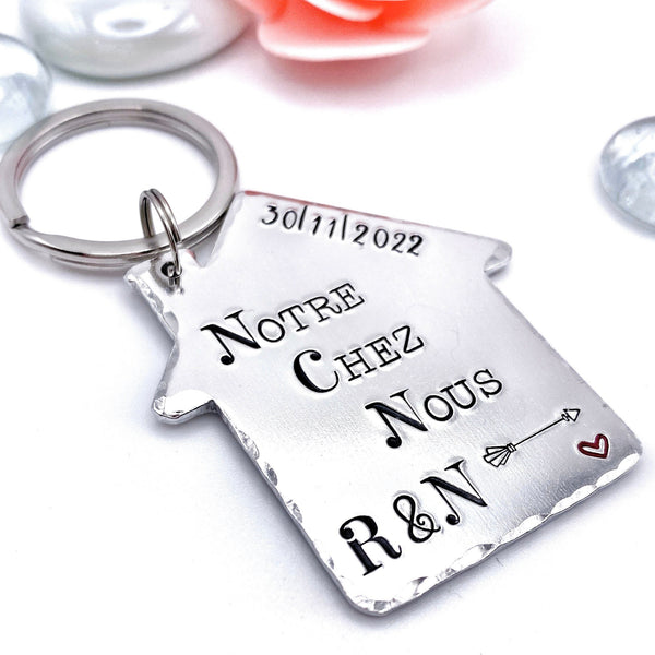 Porte Clé Notre Chez Nous, Cadeau de Crémaillère, Idée Cadeau Nouvelle Maison