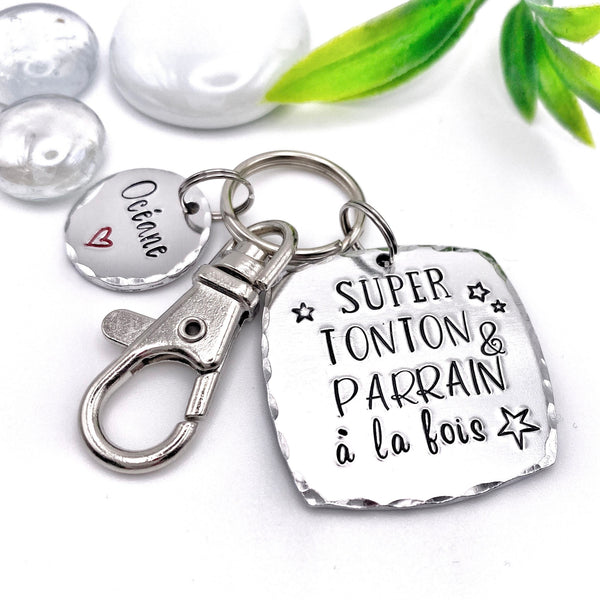 French Uncle Keychain, Gift French Uncle, French Tonton Cadeau