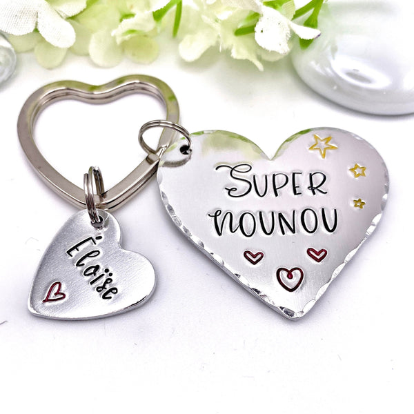 Cadeau Nounou - Porte Clé Nounou - Cadeau Merci Nounou - Idée Cadeau Noël Nounou