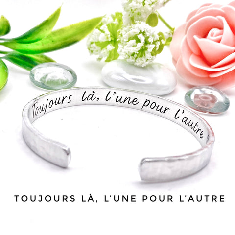 Bracelet Amie, Cadeau Anniversaire Meilleure Amie, Bijou avec Message d'Amitié, Toujours là, l'une pour l'autre