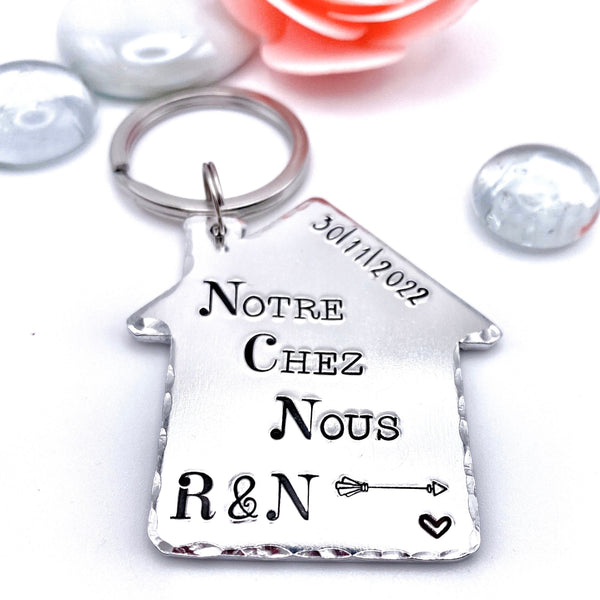 Porte Clé Notre Chez Nous, Cadeau de Crémaillère, Idée Cadeau Nouvelle Maison