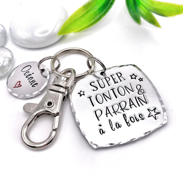 French Uncle Keychain, Gift French Uncle, French Tonton Cadeau