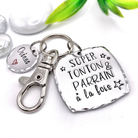 French Uncle Keychain, Gift French Uncle, French Tonton Cadeau