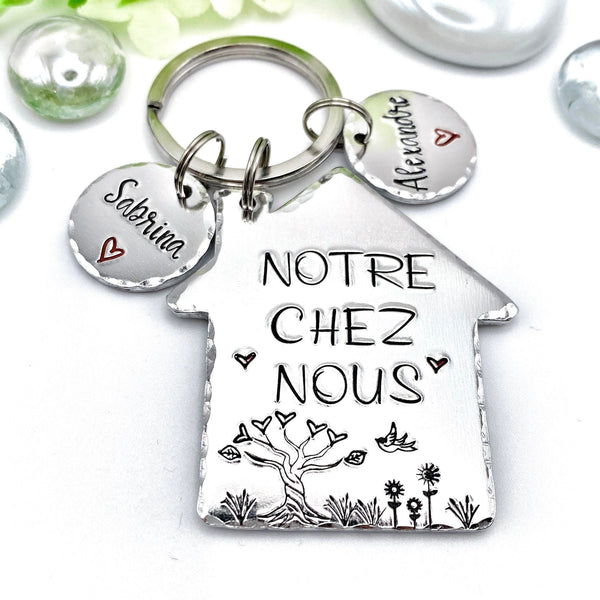 Porte Clé Notre Chez Nous, Cadeau de Crémaillère, Idée Cadeau Nouvelle Maison