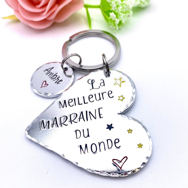 Meilleure Marraine Porte Clé, Demande Marraine, Porte Clef, Cadeau Baptême