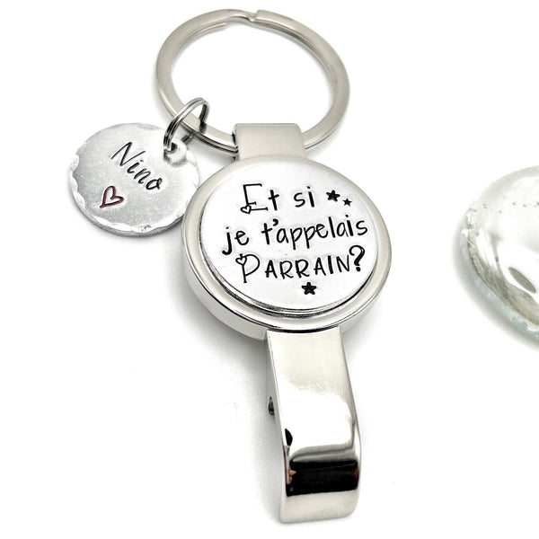 Demande Parrain, Décapsuleur Parrain, Cadeau Parrain, Veux-tu être mon Parrain'?