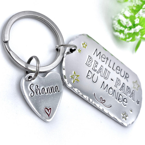 Cadeau Beau Papa, Porte Clé Personnalisé, Fête Beau Pères, Fête des Pères