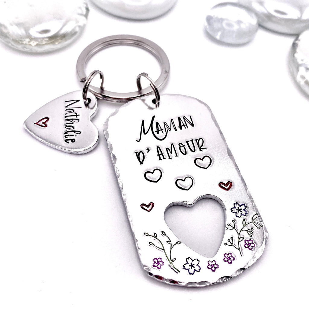 Porte Clé Personnalisé Maman, Cadeau pour Maman Fête des Mères