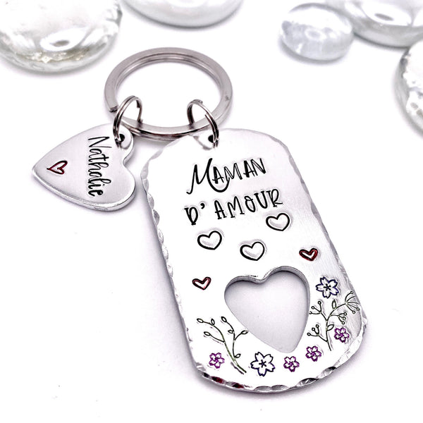 Porte Clé Personnalisé Maman, Cadeau pour Maman Fête des Mères