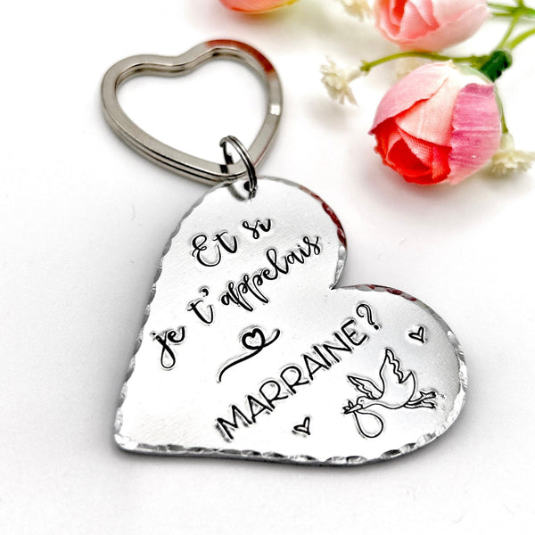 Demande Marraine, Porte-Clé Marraine, Et si je t'appelais Marraine?, Cadeau Baptême Marraine