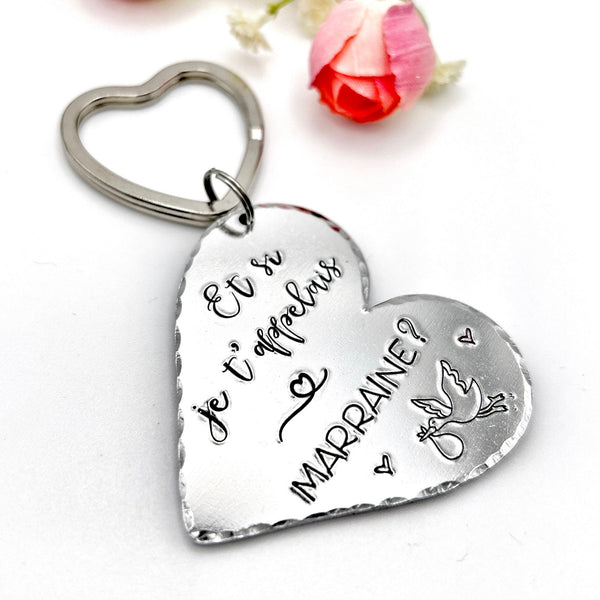 Demande Marraine, Porte-Clé Marraine, Et si je t'appelais Marraine?, Cadeau Baptême Marraine