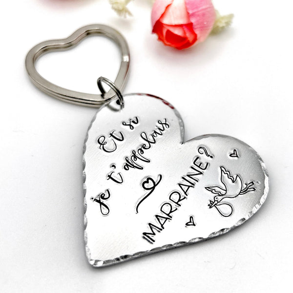 Demande Marraine, Porte-Clé Marraine, Et si je t'appelais Marraine?, Cadeau Baptême Marraine